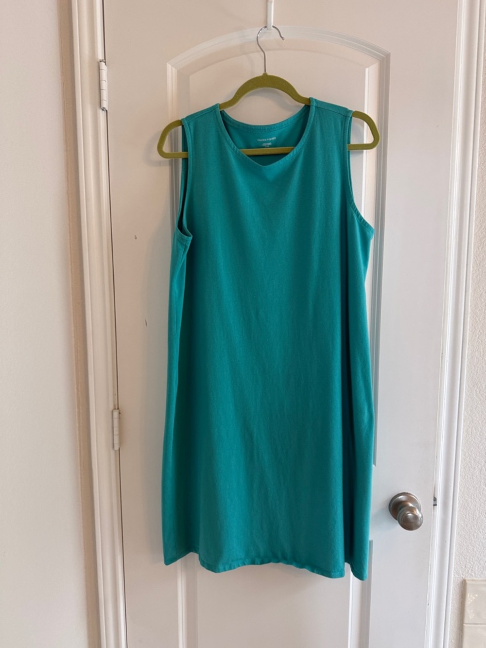 Eileen Fisher Sleeveless Teal Shift Dress
